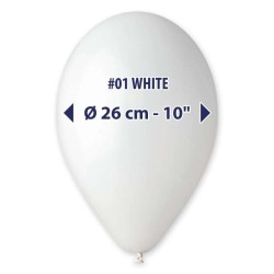 PALLONCINO 10'' G90 BIANCO 001 GEMAR 100PZ