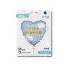 PALLONCINO 18" MYLAR CUORE CELESTE BATTESIMO BIMBO