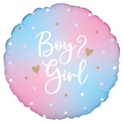 PALLONCINO 18"  MYLAR GENDER REVEAL "BOY OR GIRL?"