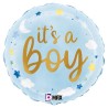 PALLONCINO 18" MYLAR NASCITA CELESTE "IT'S A BOY"