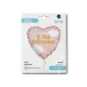 PALLONCINO 18" MYLAR CUORE ROSA BATTESIMO BIMBA